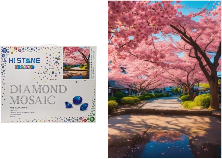 Mosaïque diamant Fleur de cerisier en floraison