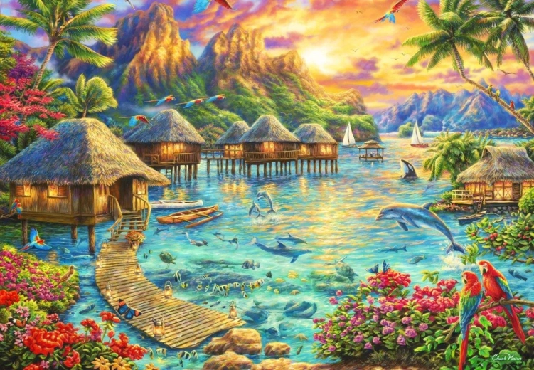 Collection Grafika Art : puzzle Oasis tropicale 1000 pièces