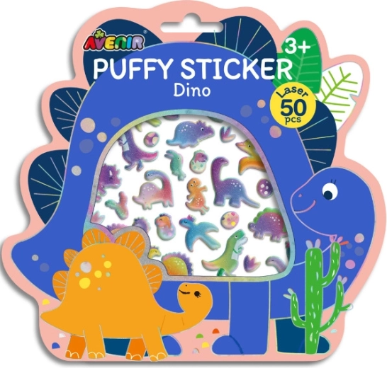 Autocollants 3D gonflés dinosaures, 50 pcs