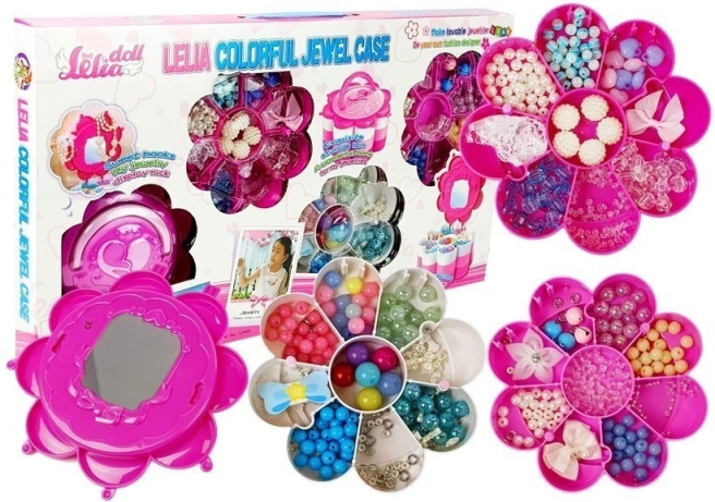 Kit de perles pour bijoux DIY avec valisette pliante et miroir