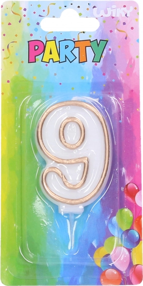 Bougie de fête n° 9 Dorée