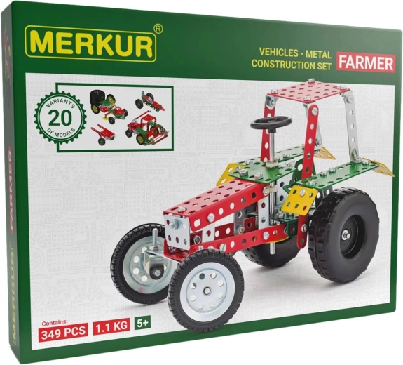 Jeu de construction métallique agricole Merkur, 341 pièces