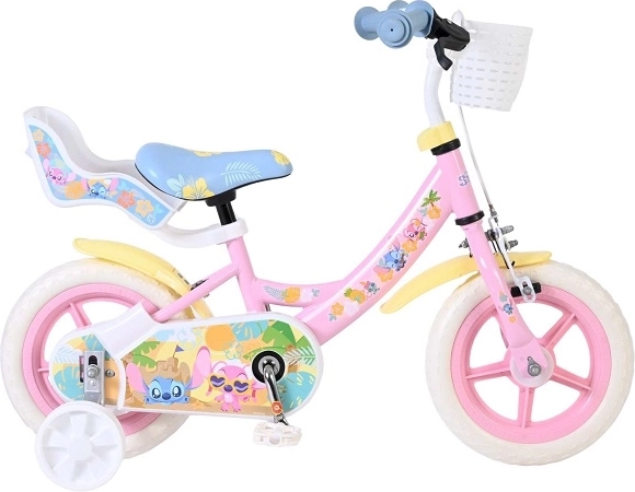 Vélo enfant Disney Stitch 12″ rose