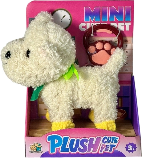 Petit chien en peluche interactif avec laisse