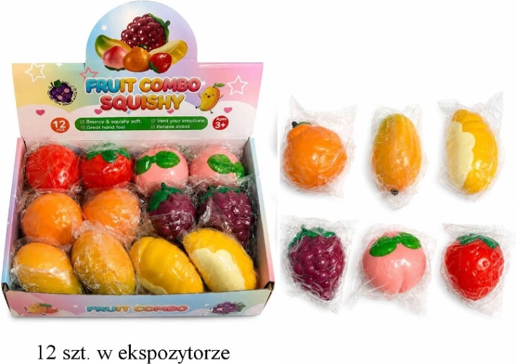 Balle sensorielle antistress à presser (fruit) mix - 1 pièce