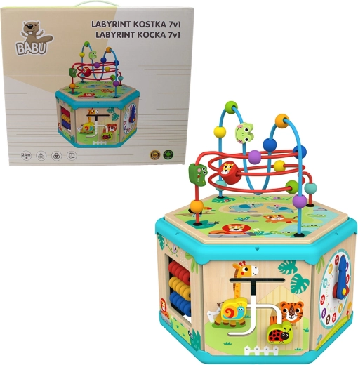 Babu cube labyrinthe en bois 7 en 1