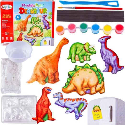 Kit créatif DIY pour fabriquer des magnets en plâtre – dinosaures