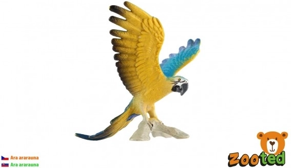 Figurine en plastique de ara ararauna 9 cm