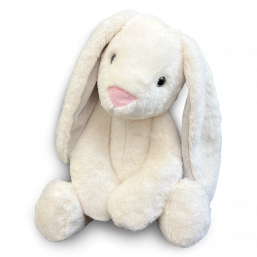 Lapin en peluche crème