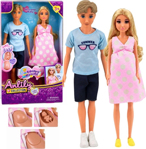 Famille Anlily – maman enceinte, papa et bébé