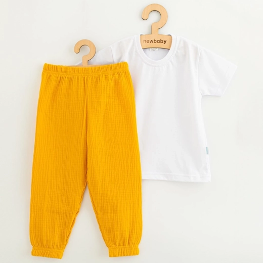 Ensemble enfant en coton t-shirt et pantalon en mousseline NEW BABY Kindergarten toffee 122 (6–7 ans)