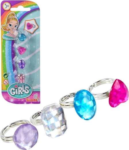 Set de bagues pour petites filles avec effet diamant, 2 variantes