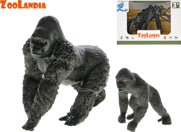 Zoolandia gorille avec petits – figurine en plastique pour enfants et collectionneurs