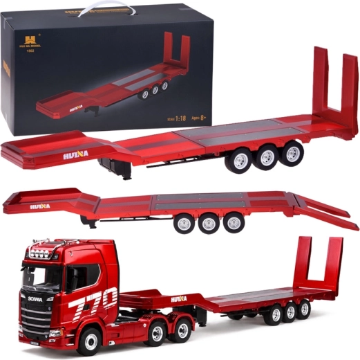 Remorque–plateau RC Huina 1502 pour Scania 1501, échelle 1:18