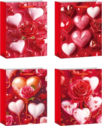 Sac cadeau XL Cœurs pour les amoureux 40 × 55 cm
