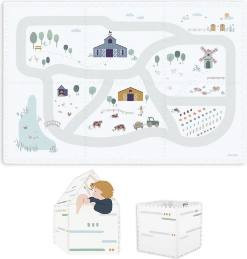 Play&Go EEVAA Tiloo tapis de jeu et boîte de rangement 2-en-1 ferme