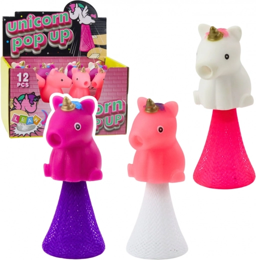Licorne sautilleuse sur ressort 10 cm – assortiment de couleurs