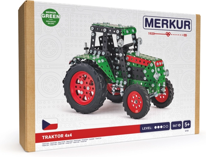 Merkur kit de construction – tracteur 4x4 vert (567 pièces)