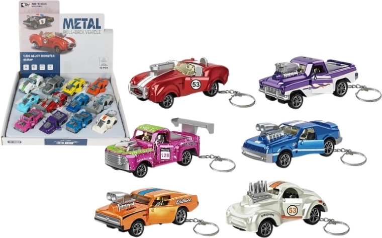 Porte-clés métallique mini voiture avec portes ouvrantes