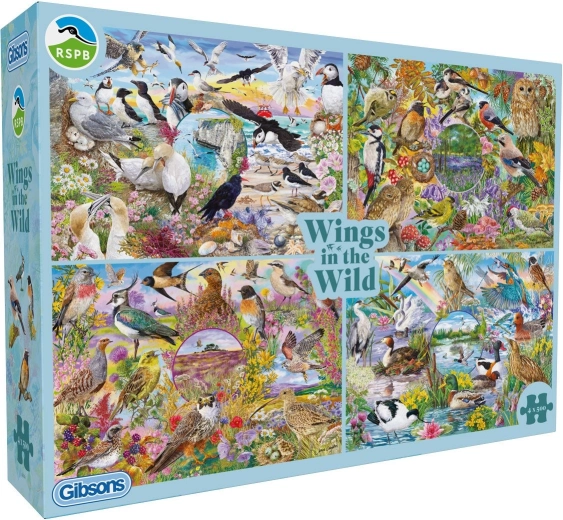 Puzzle Gibsons RSPB Ailes dans la nature – 4×500 pièces