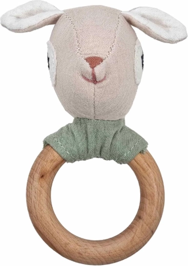 Hochet Mealini avec anneau en bois – faon Hedda