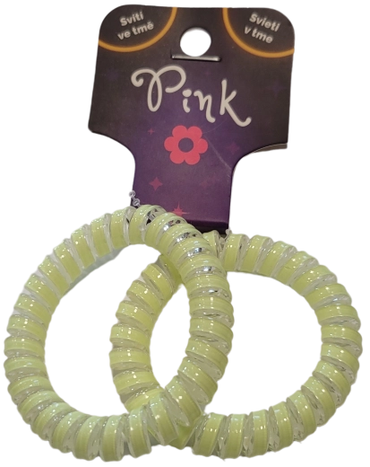 Élastiques spirales lumineux pour cheveux PINK, 2 pcs