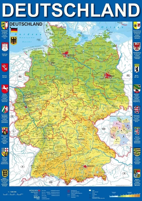 Puzzle Schmidt carte de l’Allemagne 1000 pièces