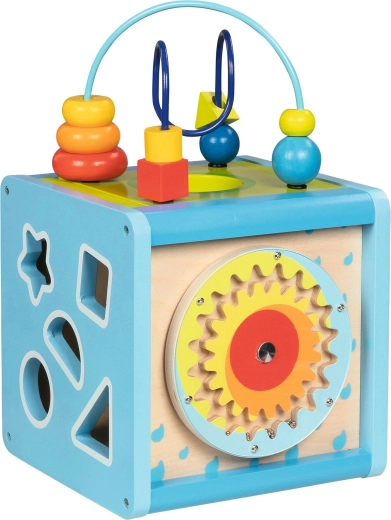 Cube en bois motorique pour enfants 5 en 1