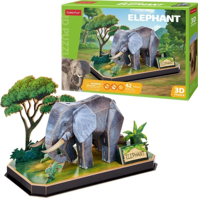 Puzzle 3D amis des animaux – éléphant, 42 pièces