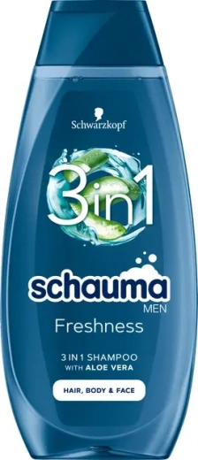 Schauma Men Freshness 3en1 shampooing pour cheveux, corps et visage 400 ml