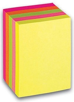 Bloc-notes autocollant néon CONCORDE 51 × 38 mm, cube 5 couleurs (300 feuillets)