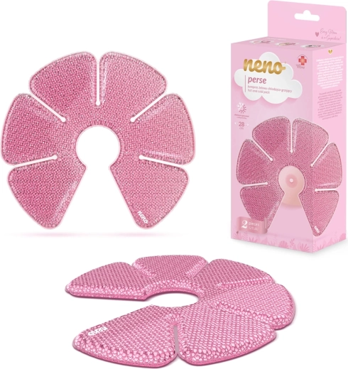Neno Perse, compresses en gel chaudes et froides pour les seins, pour l’allaitement et les soins post-partum, 2 pièces