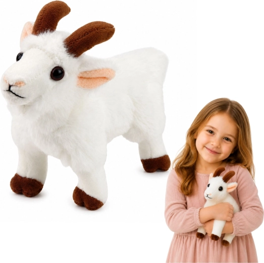 Chèvre en peluche blanche 16 cm