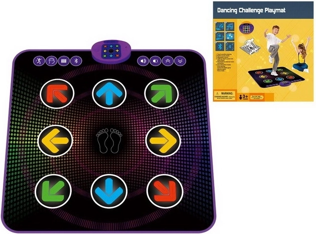 Tapis de danse avec 8 zones lumineuses
