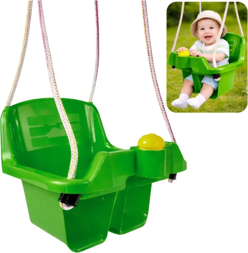 Balançoire pendulaire pour enfants verte avec siège de sécurité