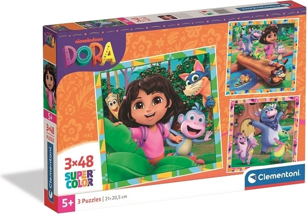 Puzzle Clementoni Dora 3×48 pièces SuperColor