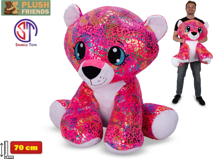 Léopard en peluche à éclat arc-en-ciel 70 cm – Plush Friends Star Sparkle