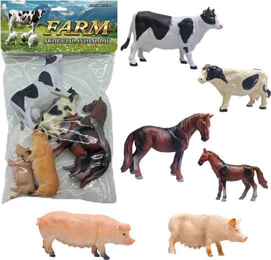 Lot de figurines d’animaux de la ferme (6 pièces)