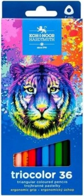Crayons triangulaires Triocolor 36 pcs de KOH-I-NOOR - tigre