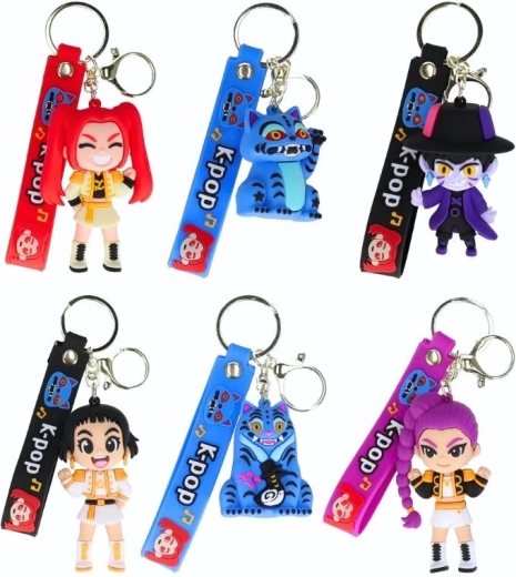 Porte-clés en caoutchouc K-pop Demon Hunters avec sangle