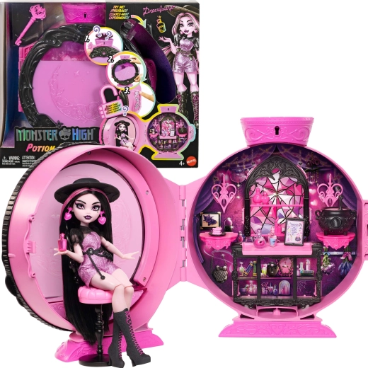 Poupée Monster High Potion Reveal Draculaura – salle de potions avec accessoires - 1 pièce