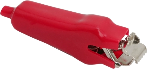 Pince crocodile avec isolation en PVC rouge
