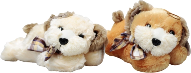 chiot en peluche couché moyen