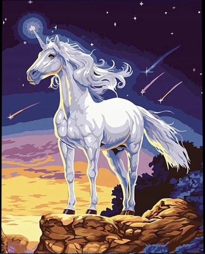 Peinture par numéros Licorne majestueuse 40 × 50 cm