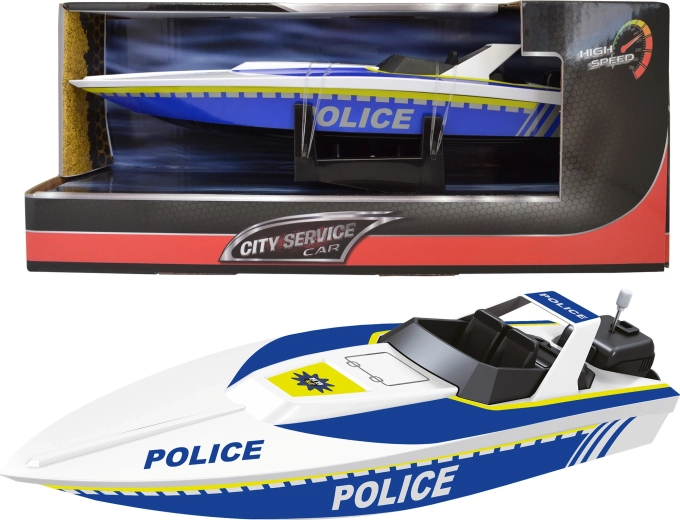 City Service Car bateau de police télécommandé rapide 1:14