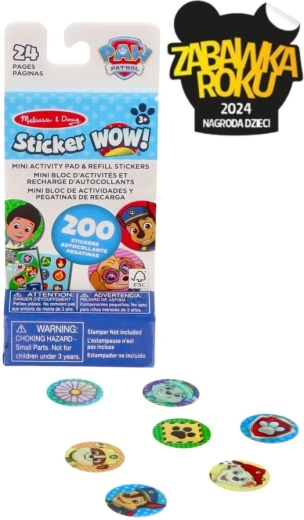Mini bloc avec autocollants Pat’ Patrouille – recharge Sticker WOW! - 1 pièce