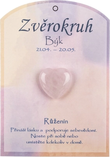 Cœur en quartz rose pour le signe du Taureau