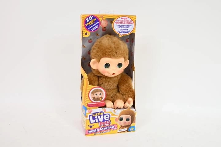 Little Live Pets My Baby Monkey Minis, petit singe interactif Pepi Peach