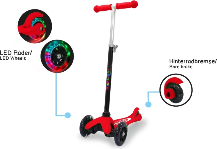 Trottinette pour enfants JAMARA Kick-Light rouge