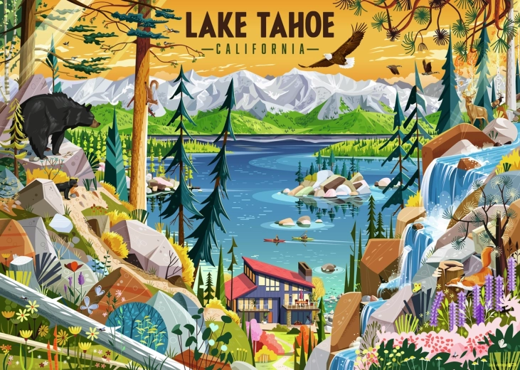 Puzzle Ravensburger Lac Tahoe Cristallin 1000 pièces